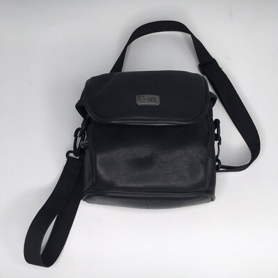 Case Logic Black Faux Leather Digital Camera Case 2 Pocket Small 7.5'' X 4''