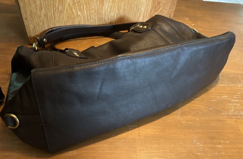 COACH Chocolate Brown LEATHER SHOULDER BAG HANDBAG PURSE Clean 15 X 9 IN. - Picture 5 of 7