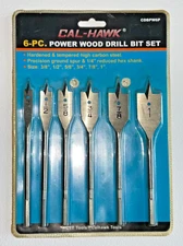 CAL-HAWK 6 Piece Power Wood Drill Bit Set CDBPW6P High Carbon Steel New