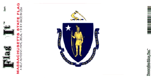 Massachusetts State Flag - Vinyl Decal Sticker 3.5'' x 5'' - Picture 1 of 2
