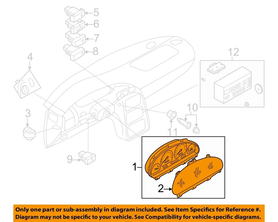 Medidor de velocímetro usado se adapta a: Nissan Quest Cluster 2001 MPH GXE grado A Foto 3 de 4