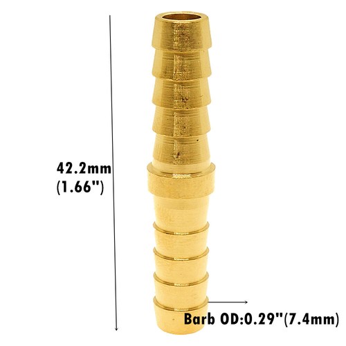 10 PC - 1/4" Hose Barb Mender Union Splicer Brass Fitting Gas Fuel Water - Picture 2 of 5