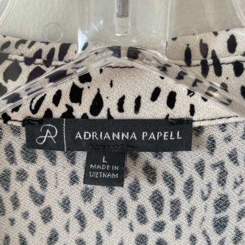 Adrianna Papell Bluse Damen Large Button Down Shirt gepunktet Animal Print Top - Bild 3 von 7
