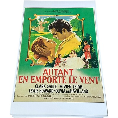 Clark Gable, Vivien Leigh, Autant En Emporte Le Vent Poster 11 x 17 (380)