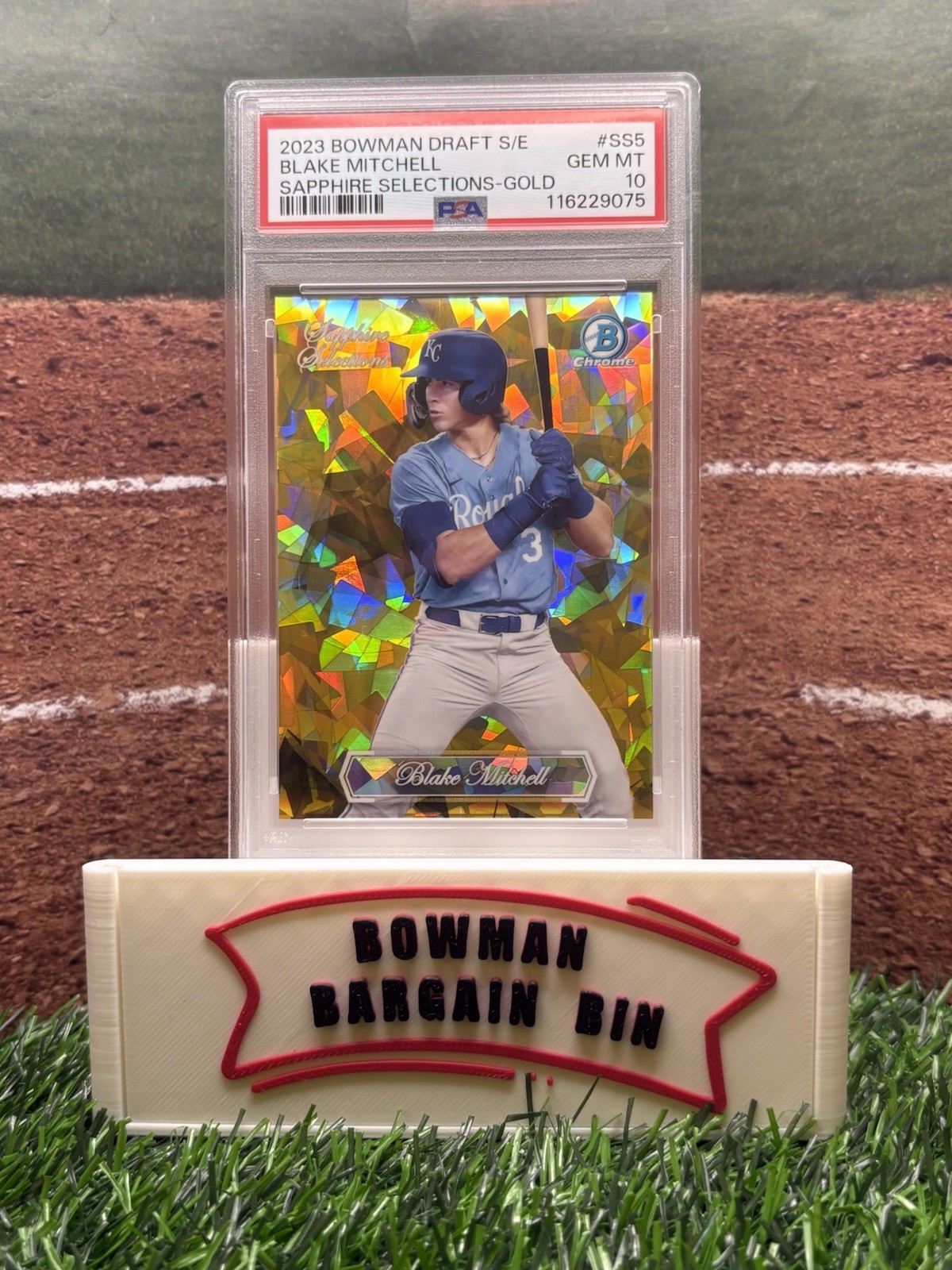 2023 Bowman Sapphire Selections Blake Mitchell Gold /50 PSA 10  RC Royals