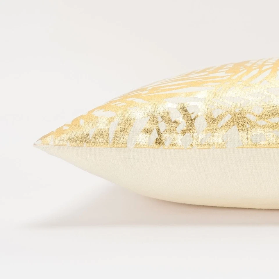 Gold Abstract Decorative Pillow Gold 14"x26" - Image 3 of 4