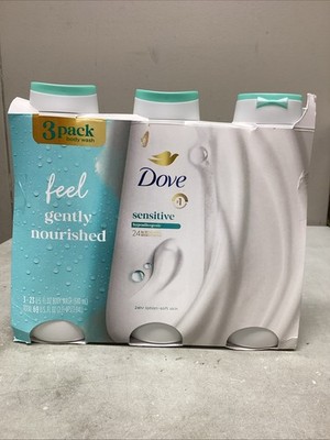 Dove Nourishing Body Wash, Sensitive Skin, 23 Fluid Ounce (Pack of 3)