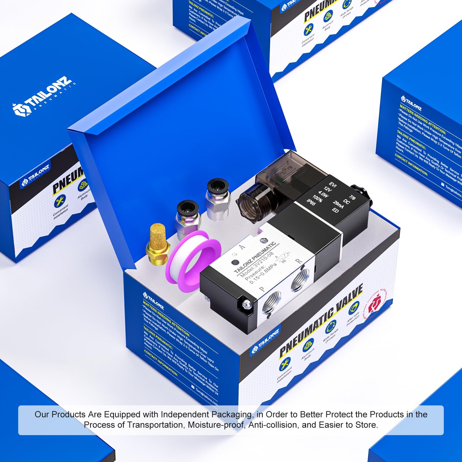 1/4"NPT Solenoid Valve 3V210-08 DC12V Single Coil Pilot-Operated Electric 2 P...