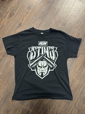 AEW Sting  The Icon  Wrestling Graphic Tee   Black   Adult Large