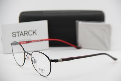 NEW STARCK PARIS SH2038 0001 BLACK RED AUTHENTIC FRAMES EYEGLASSES 48-22