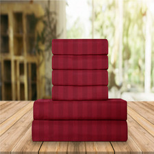 Elegant Comfort Luxury Soft Bed Sheets Dobby Stripe 1500 Premium Hotel Quality