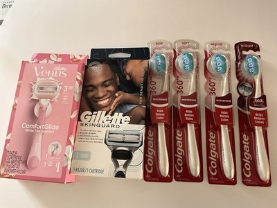 6 pieces Colgate 360° Optic White Whitening Toothbrush Soft & Medium Bristles, 
