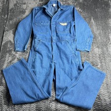 Vintage Big Mac JCPenney Denim Coveralls Mens 38 S Blue Workwear Made in USA