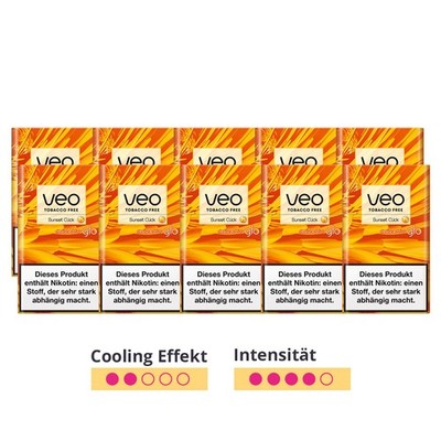veo SUNSET CLICK Sticks für glo - 1 Stange, 10x20 Stück TROPISCHE FRÜCHTE
