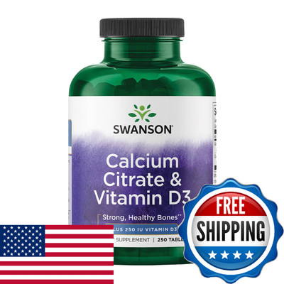 Swanson Calcium Citrate & Vitamin D 250 Tabs