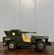 VTG 1950s Namura Tin Litho 7  Navy Military Friction Jeep Japan Collector  s Item