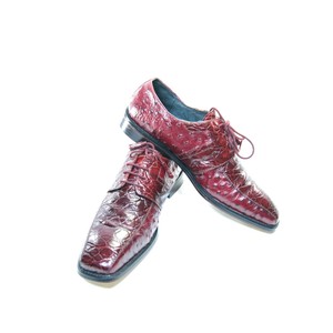 Giorgio Brutini Leather Ostrich and Crocodile Print Derby Men\'s Sz 9.5M Burgundy Giorgio brutini crocodile print - Gem main image 4