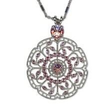 Necklace Pendant by Mariana Woman Sophisticated Light Rose Swarovski Crystals