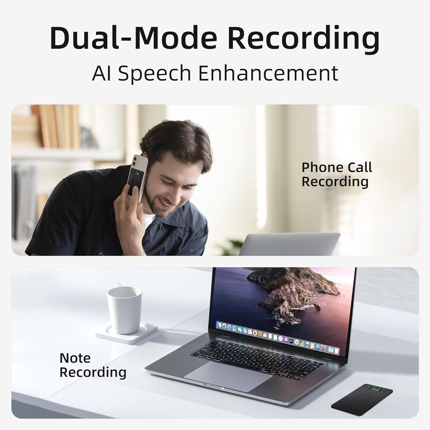 AI Voice Recorder 64GB Smart Voice Recorder W/ Transcribe AI Su Supports 112 Lg