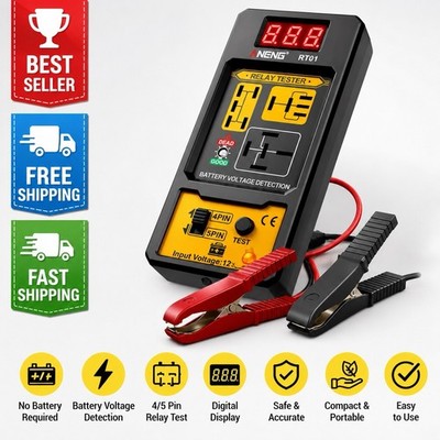 ANENG RT01 Digital 12V & 24V Car Relay Tester 4/5 Pin Battery Voltage Detector