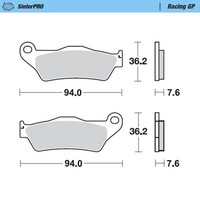 Motomaster Front Pro Racing GP Sinter BremsbeläGe Husqvarna FE 350 W 24
