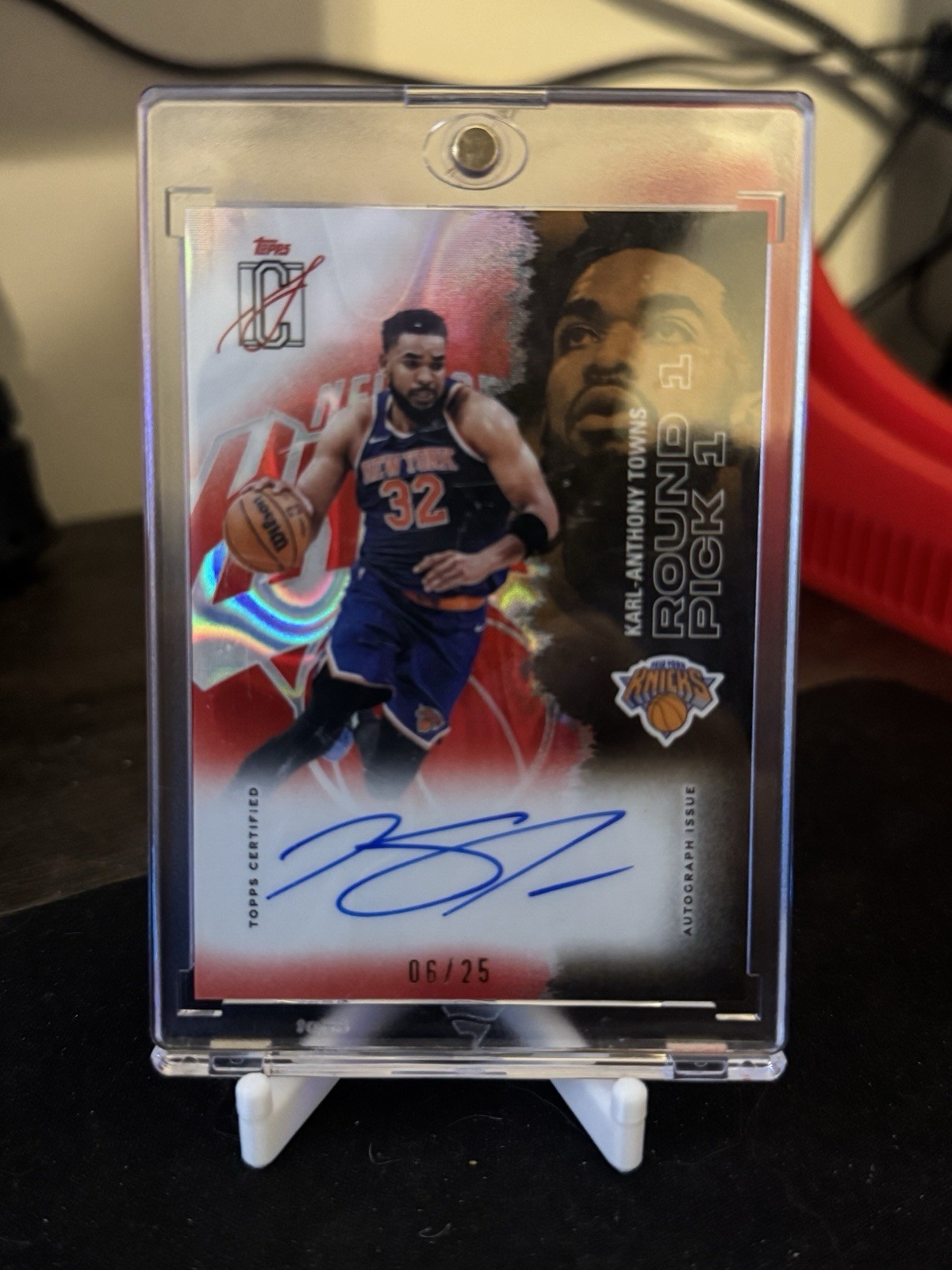 Karl-Anthony Towns [Red] 2025 Topps Signature Class Veteran Chrome Auto /25