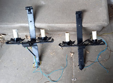 2 (due) applique ferro battuto nero 2 luci stile rustico country vintage anni 70