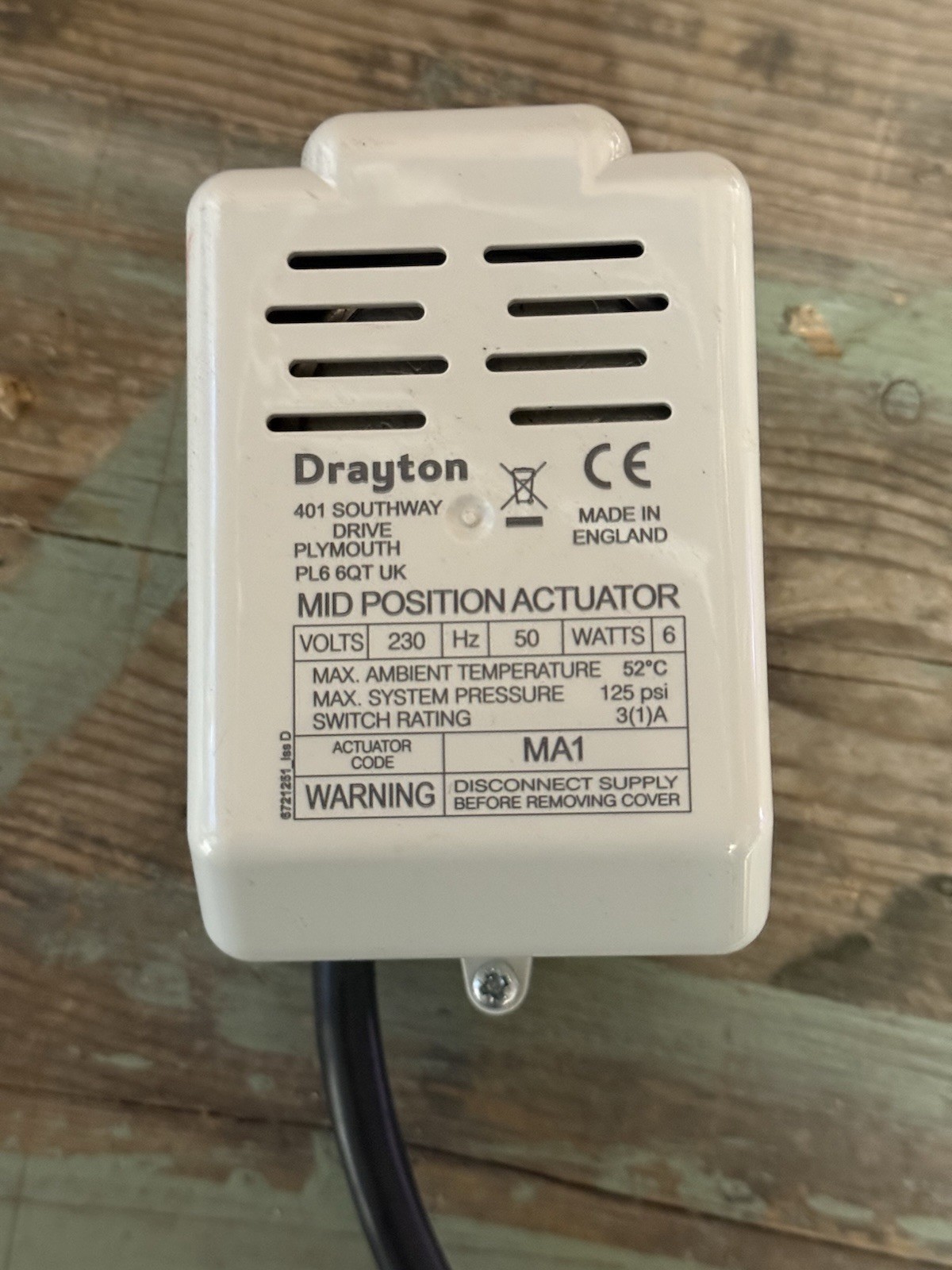 Drayton MA1 Mid-Position Actuator, 6W 230V