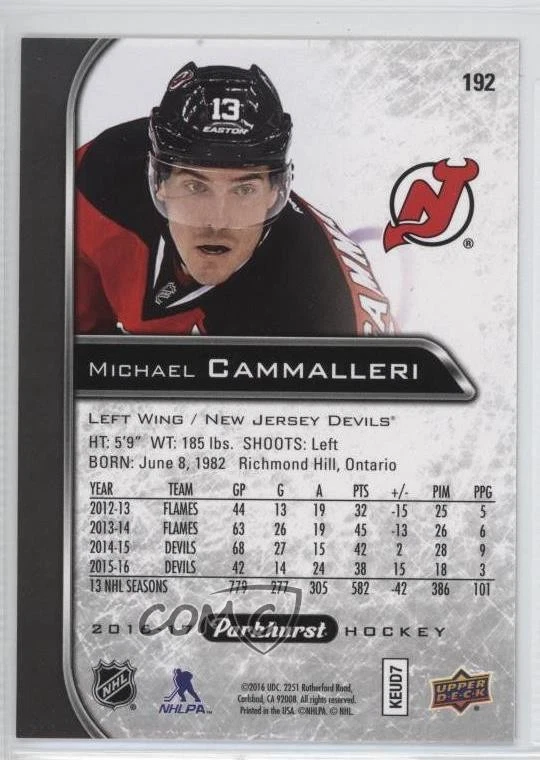 2016-17 Upper Deck Parkhurst Black Mike Cammalleri Michael Cammalleri #192 - Image 2 of 2