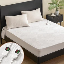 Heated Mattress Pad King Size - 3D Knitted Jacquard Electric Mattress Pad Kin...