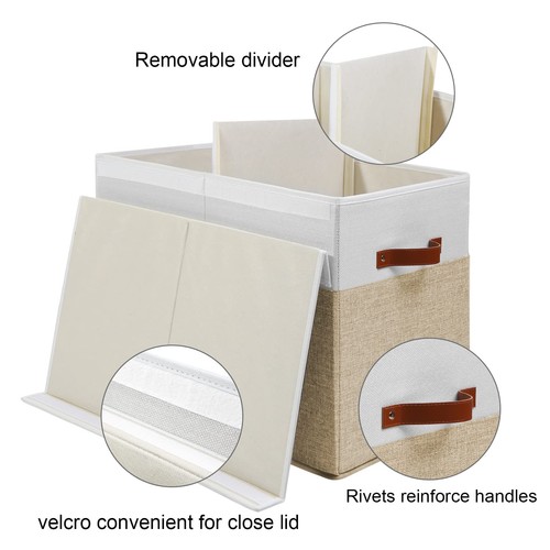 Large Toy Storage Box with Lid Chest Bin Organizer Basket with Dividers for Kids - Picture 4 of 7