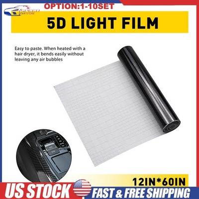 Carbon Fiber Black High Gloss Glossy Auto Vinyl Wrap Sticker Decal Sheet Film 5D