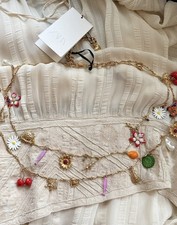 ZARA Charm Cintura Metallo Oro Charms Mare Taglia 32 UK EU 85 Boho Holiday 1856/237