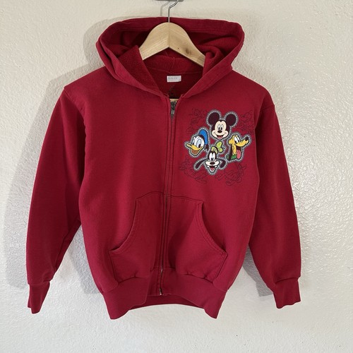 Disney Parks Mickey Mouse Red Zip-Up Hoodie Boys/Girls Size Medium - Picture 4 of 8