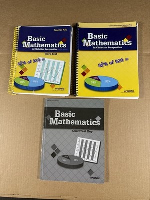 Abeka Basic Mathematics 7 Set of 3 Teacher Keys: Work Text, Solutions, Quiz/Test