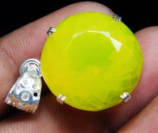 Fire Opal Yellow 59.10 Ct Natural 925 Solid Silver PENDANT Loose Gemstone