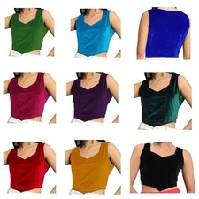 Way2Like Readymade Blouses Velvet Sweetheart Neck Designer Choli Lehenga Top