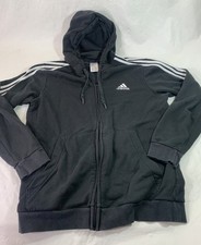 Adidas Men s Essentials Fleece 3-Stripes Full-Zip Hoodie Black Men s Large