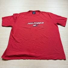 Vintage 90s Tommy Hilfiger Athletics Big Logo T Shirt Flag XL Spell Out