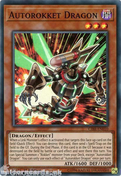 CIBR-EN010 Autorokket Dragon Super Rare 1st Edition Mint YuGiOh Card