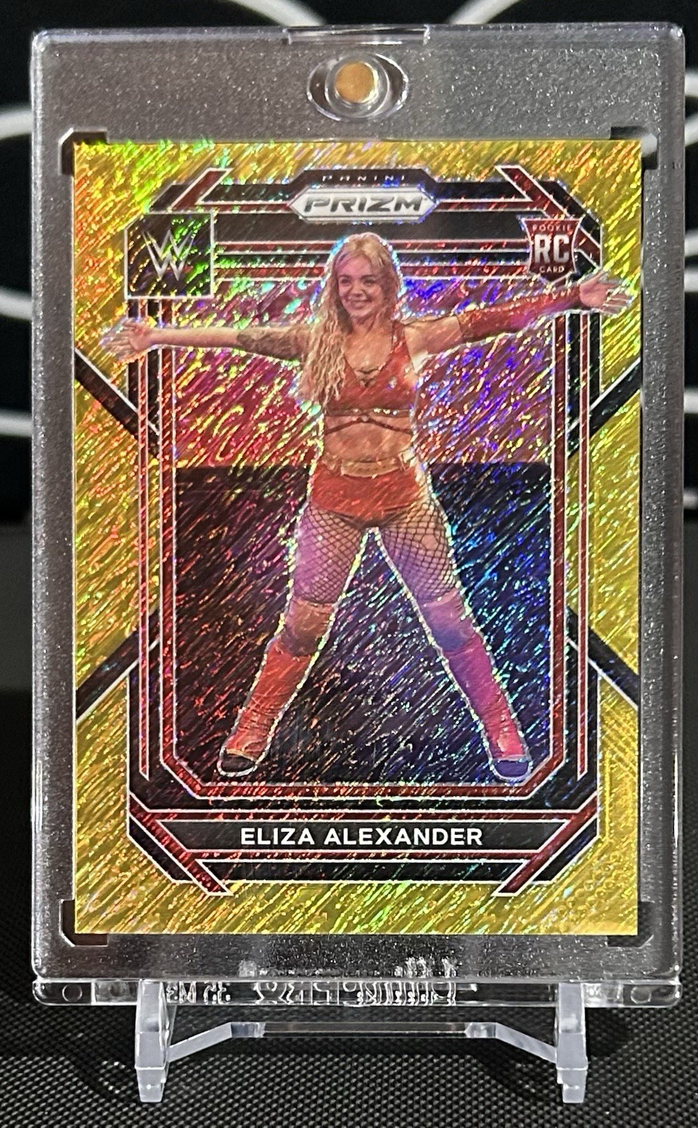 2023 Panini Prizm WWE Eliza Alexander #115 (RC) Gold Shimmer /5 Rookie