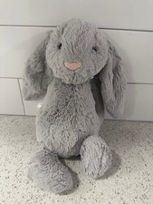 Jellycat Bashful Grey Bunny Plush Medium Stuffed Animal  12"