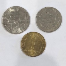 Pre-Euro Austrian 1980 10 Schilling, 1979 5 Schilling and 1983 1 Schilling (AU?)