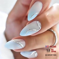 Ruokexin Nail Press ons - Medium Fake Nails - Almond Style 13