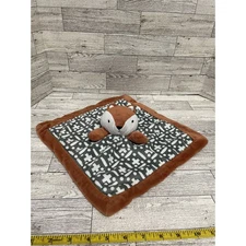 Levtex Fox Baby Lovey Brown Gray Geometric Security Blanket Orange