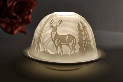 Dome Light Nr. 30015 Hirsche - Teelicht Windlicht Dekoration Porzellan - Bild 1 von 4