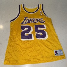 Vintage 1990s NBA Eddie Jones Los Angeles Lakers Champion Jersey - Size 44 Large
