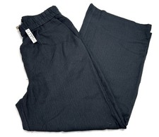 Madewell Pull On High Rise Straight Leg Pants Black Textured Size Medium Pockets