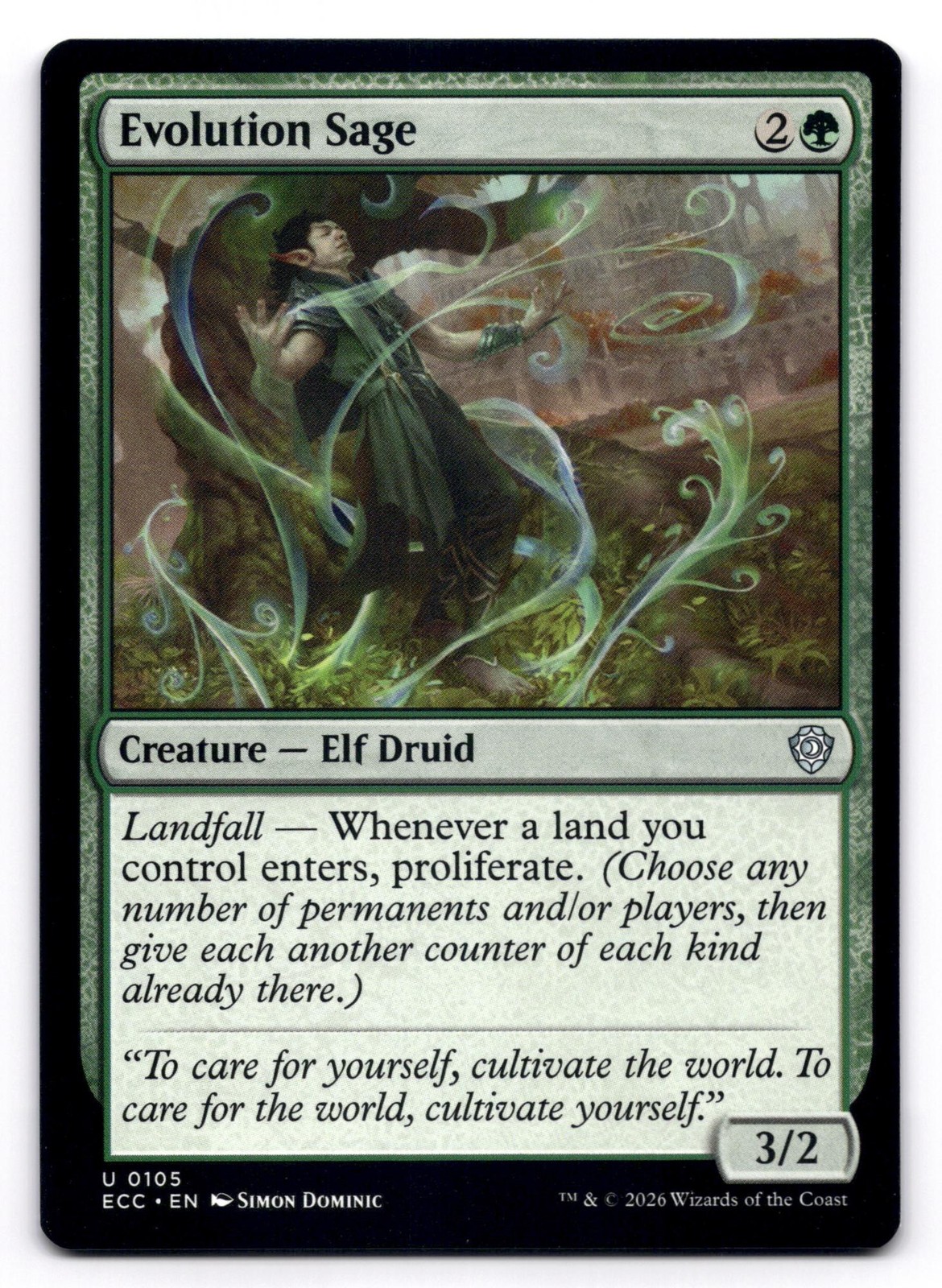 Evolution Sage NM Commander: Lorwyn Eclipsed 105 MTG Regular Uncommon