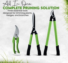 Set of 3 Garden Shears Set Secateurs Hedge Clippers Pruning Gardening Tools